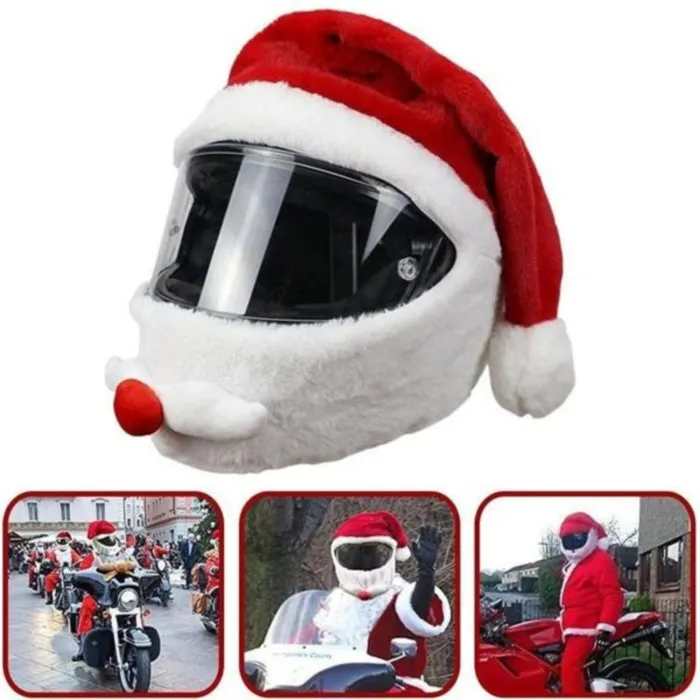 Santa Claus Christmas Motorcycle Helmet Cover Mebior